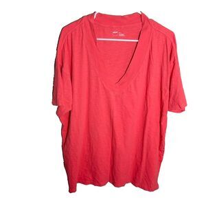 Aerie T-Shirt Women's Medium Neon V-Neck Oversized Short Sleeve Casual Shirt